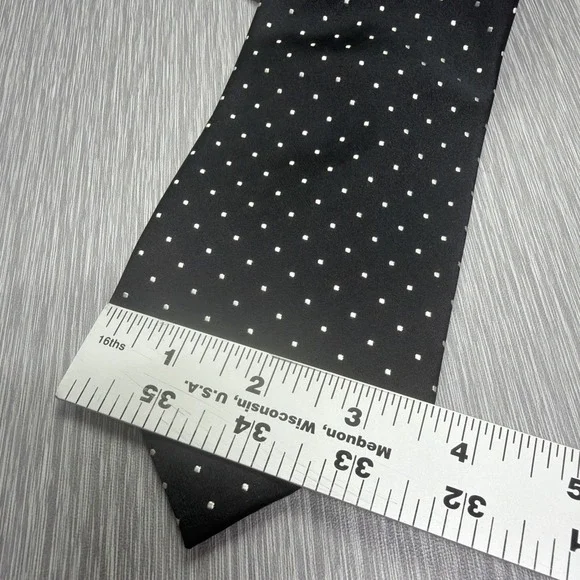 Donald Trump Signature Collection Gold Bar Silk Tie Black Polka Dot
